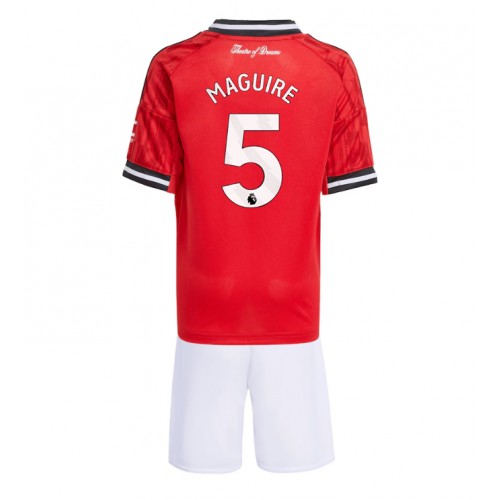 Manchester United Harry Maguire #5 Replika Hemmatröja Barn 2025-26 Kortärmad (+ Korta byxor)
